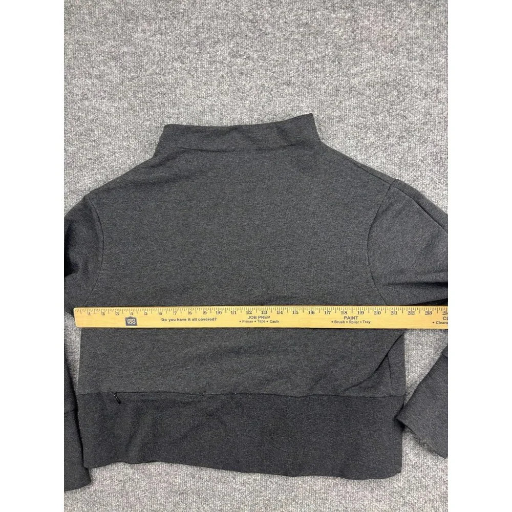 Nike Sweatshirt Womens Medium Gray Mock Neck Knit Pullover Dri-FIT Zip Pocket‎